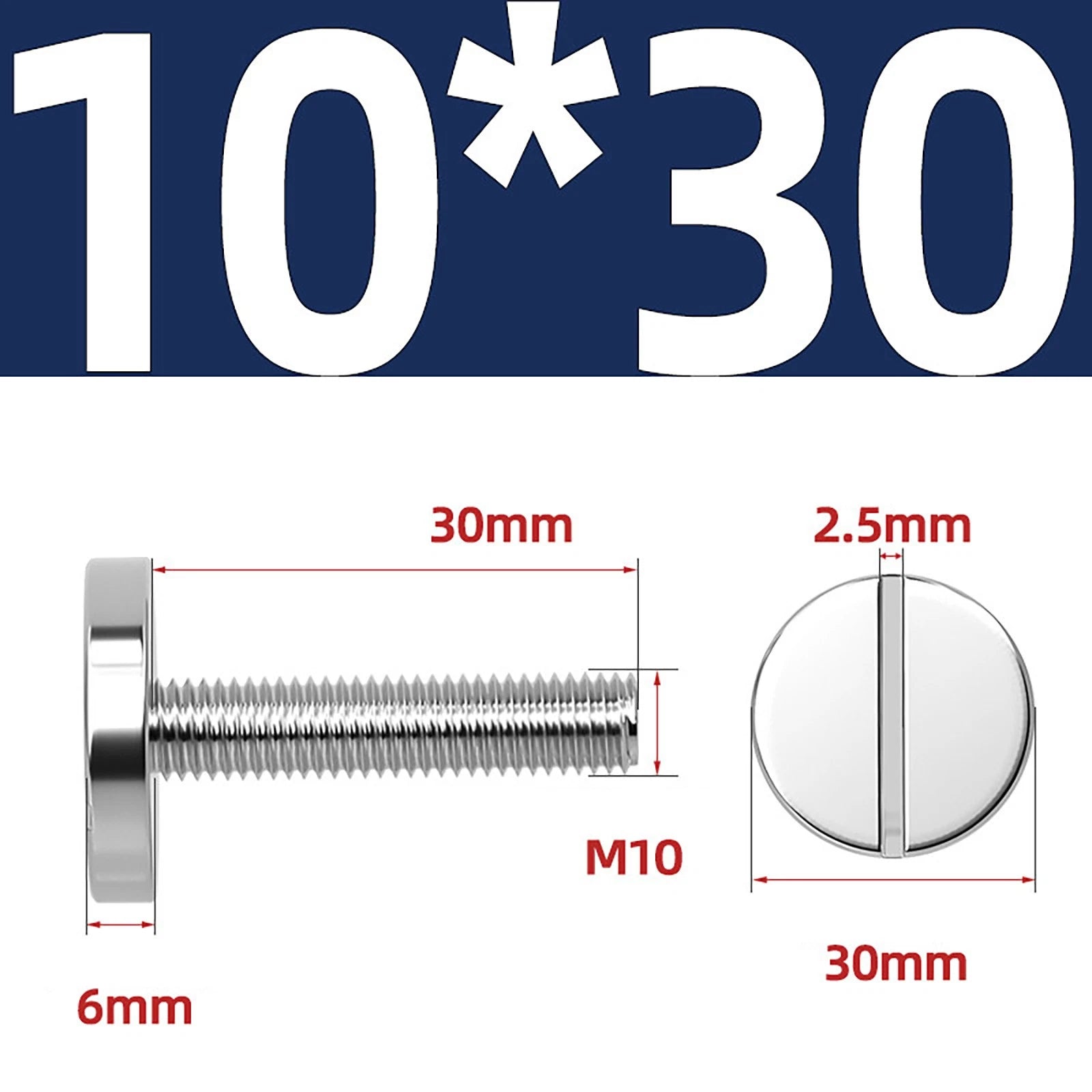 A2 Stainless Steel Slotted Large Head Machine Screws — Wide Pan Bolt DIN 921 | M2–M10