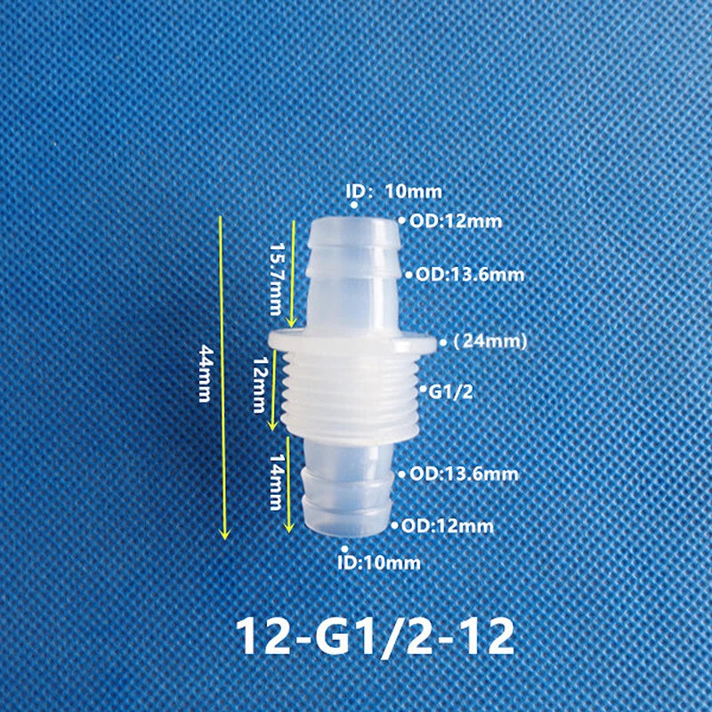 Plastic Barbed Bulkhead Fitting with Male Thread — Hose Tail Pipe Connector