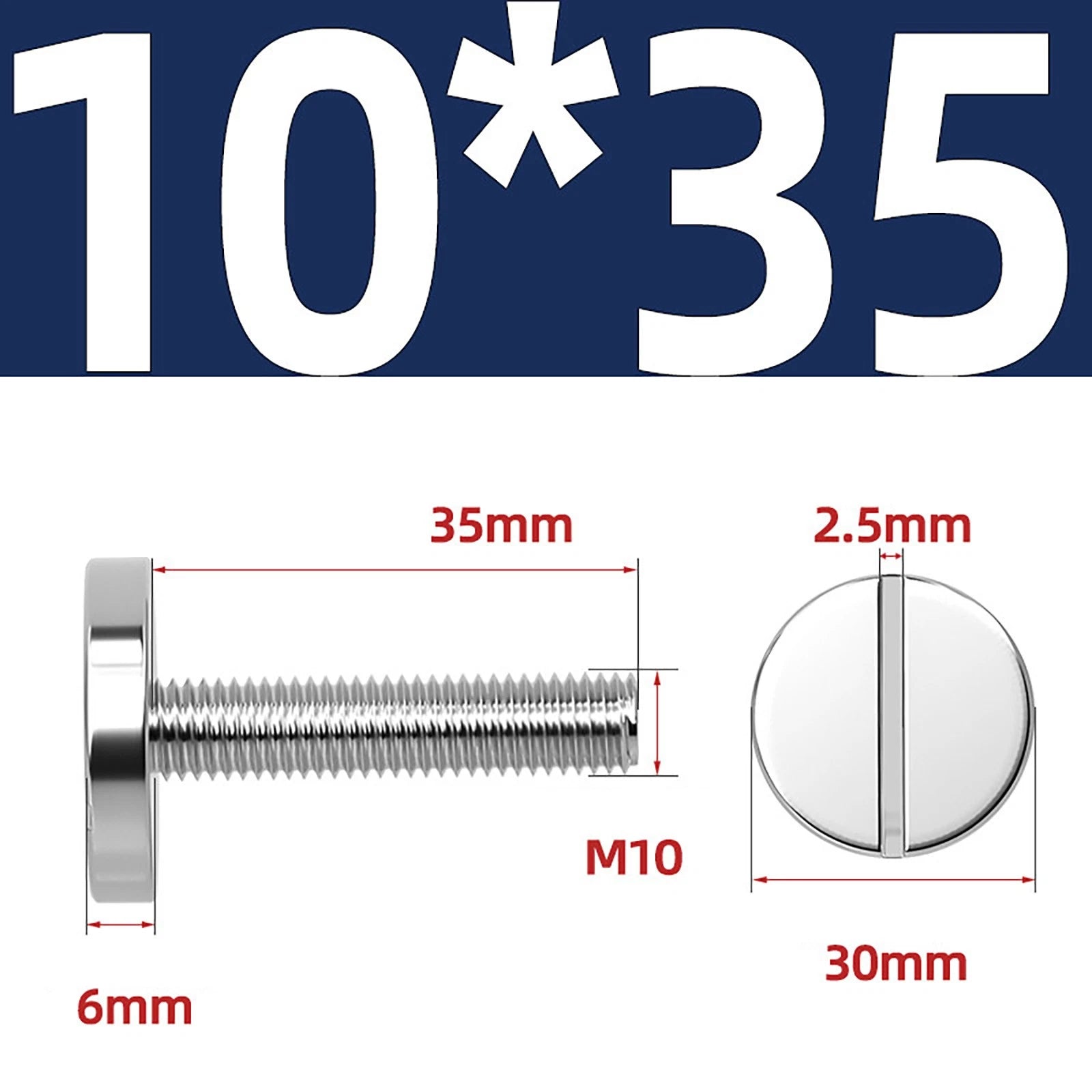 A2 Stainless Steel Slotted Large Head Machine Screws — Wide Pan Bolt DIN 921 | M2–M10