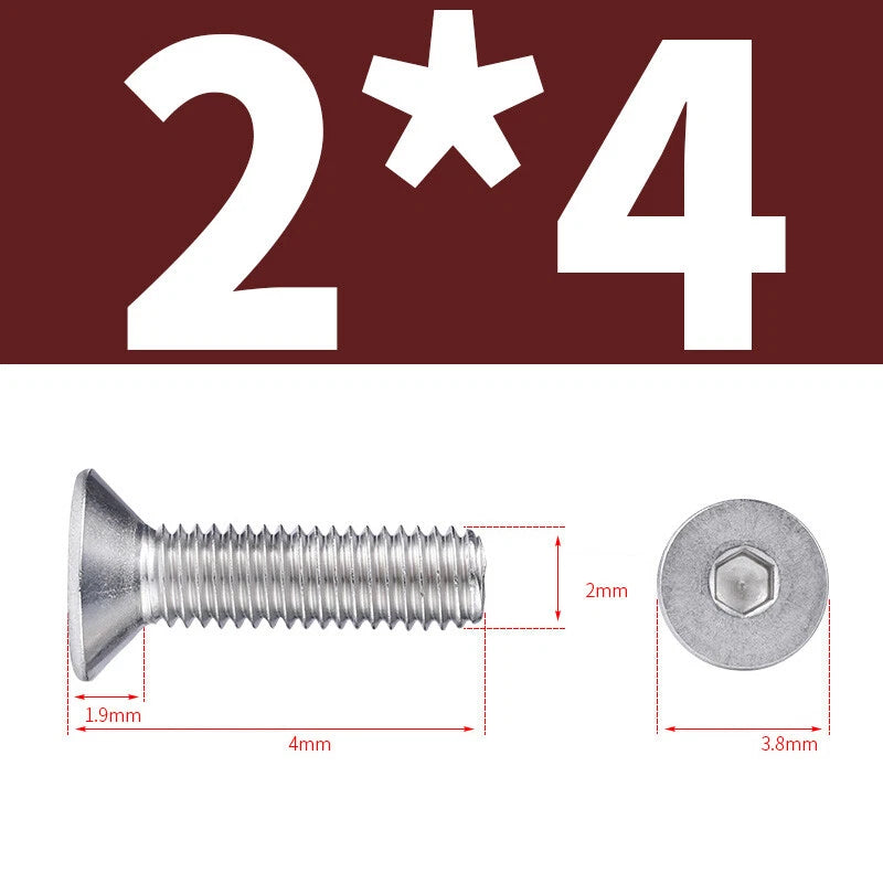 Allen Countersunk Head Screws V4A Steel Hexagon Socket Flat Head Machine Screw