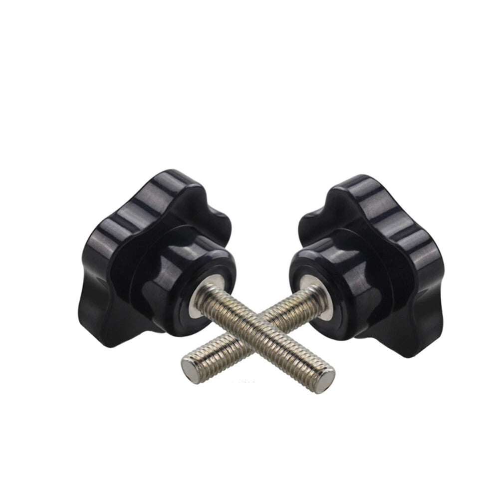 M5 M6 M8 M10 Black Plastic Pentagram Star Thumb Screws Hand Knob Bolts 15-60 mm