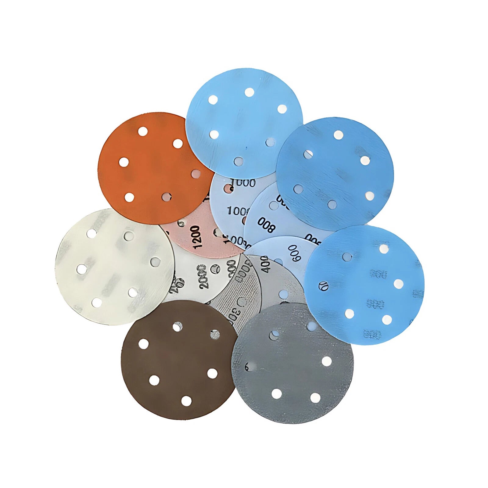 125mm 5/6/8 Hole Wet & Dry Sanding Discs Sandpaper Hook&Loop Pads 600~5000 Grit