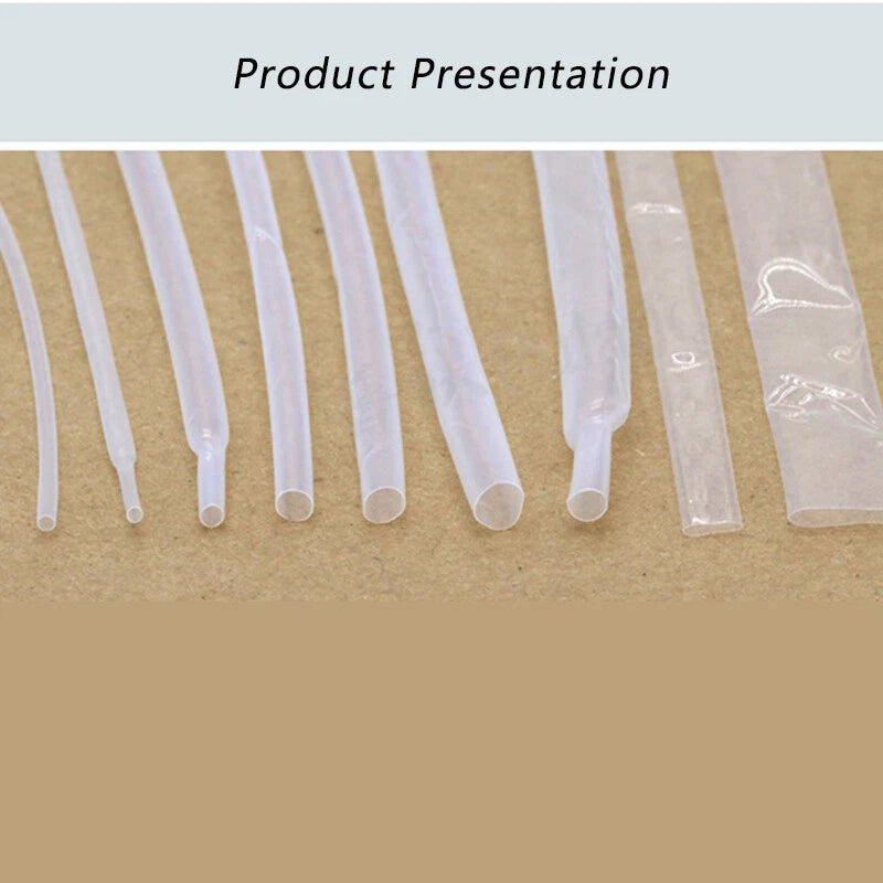 PTFE Heat Shrink Tubing – Transparent Electrical Sleeving, 0.5mm to 40mm, 1.7:1 & 4:1 Shrink Ratio