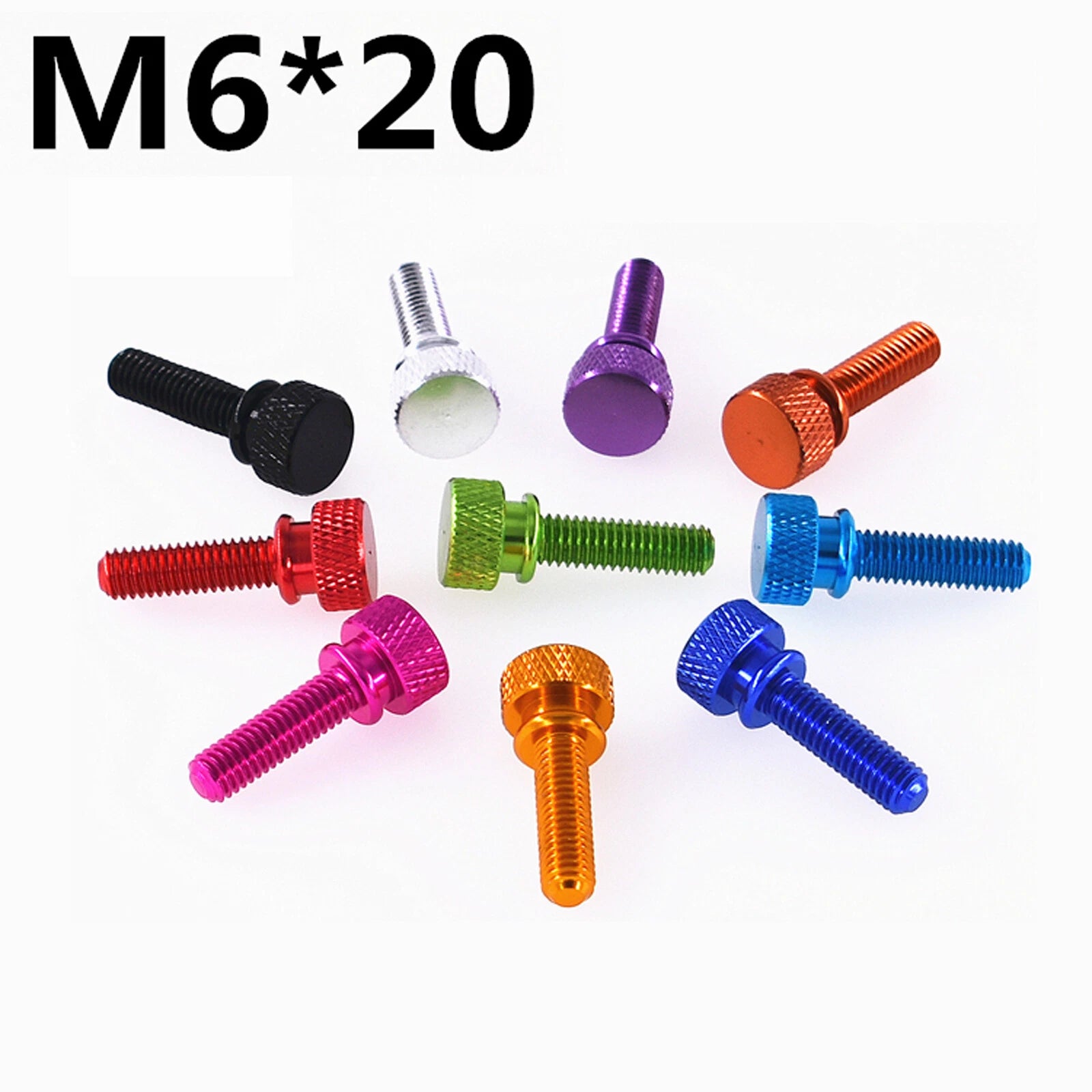 M6 Knurled Thumb Screws Aluminum Alloy Round high Step Hand Grip Knob Bolts