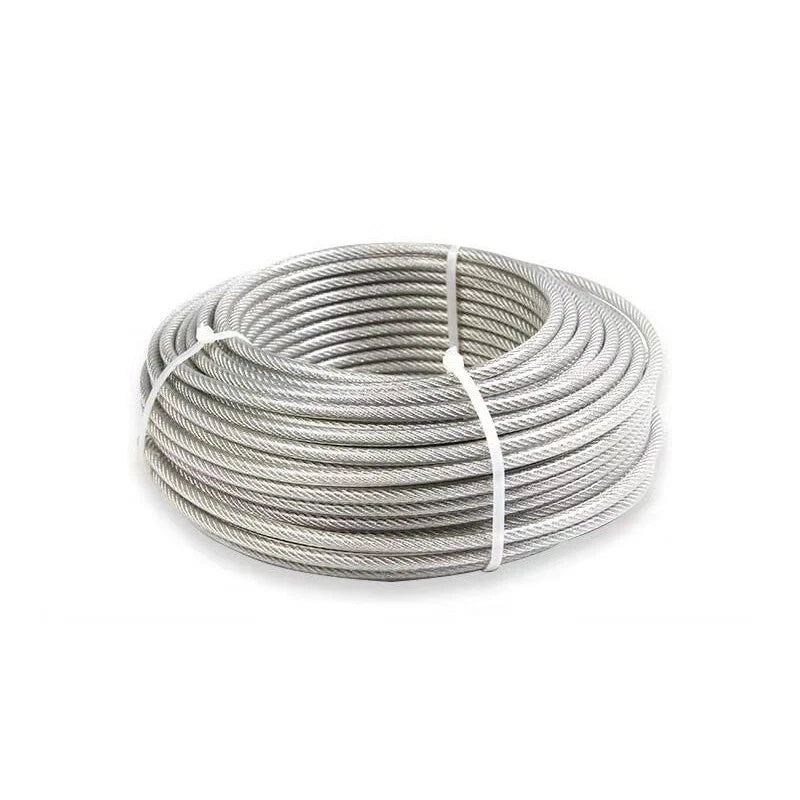 0.27-0.5 Ø 1x7 PVC Plastic Coated 304 Stainless Steel Wire Rope Metal Cable Rope