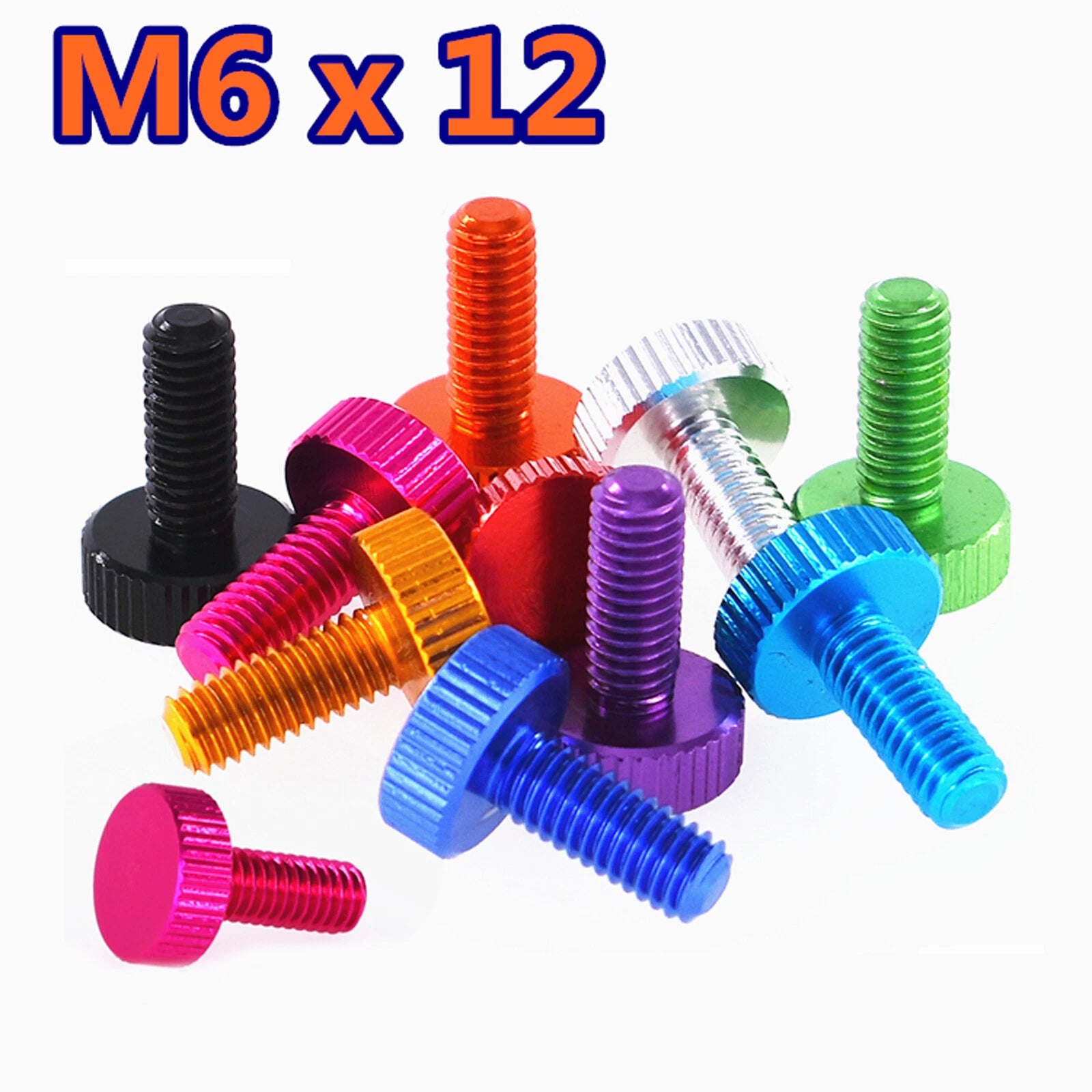 M5 M6 Knurled Thumb Screws Aluminum Alloy Multicolour Round Hand Grip Knob Bolts