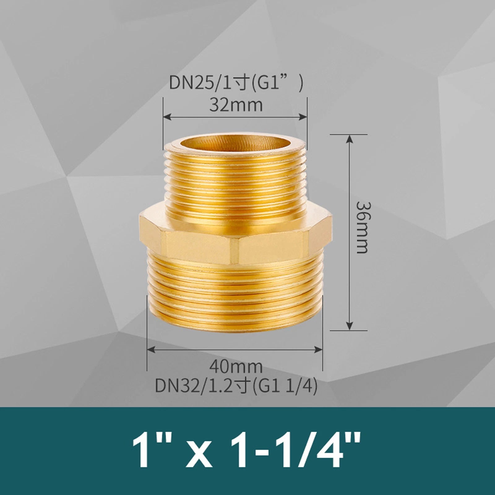 Brass BSP Male Hex Nipple Pipe Fitting — Equal & Reducing Threaded Connector