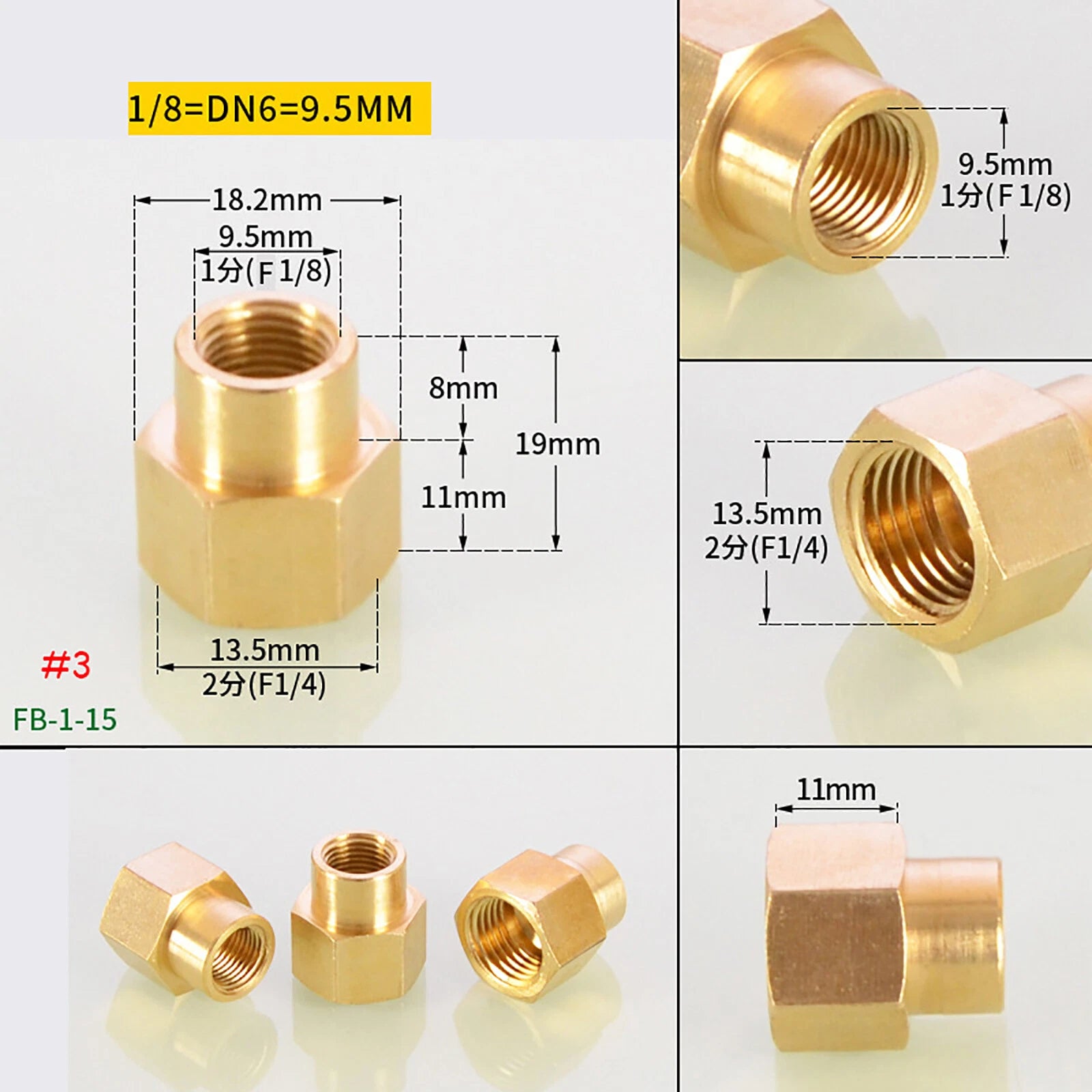 BSP Brass Socket Coupler Female x Female Thread Fitting | 1/8" to 1" Sizes