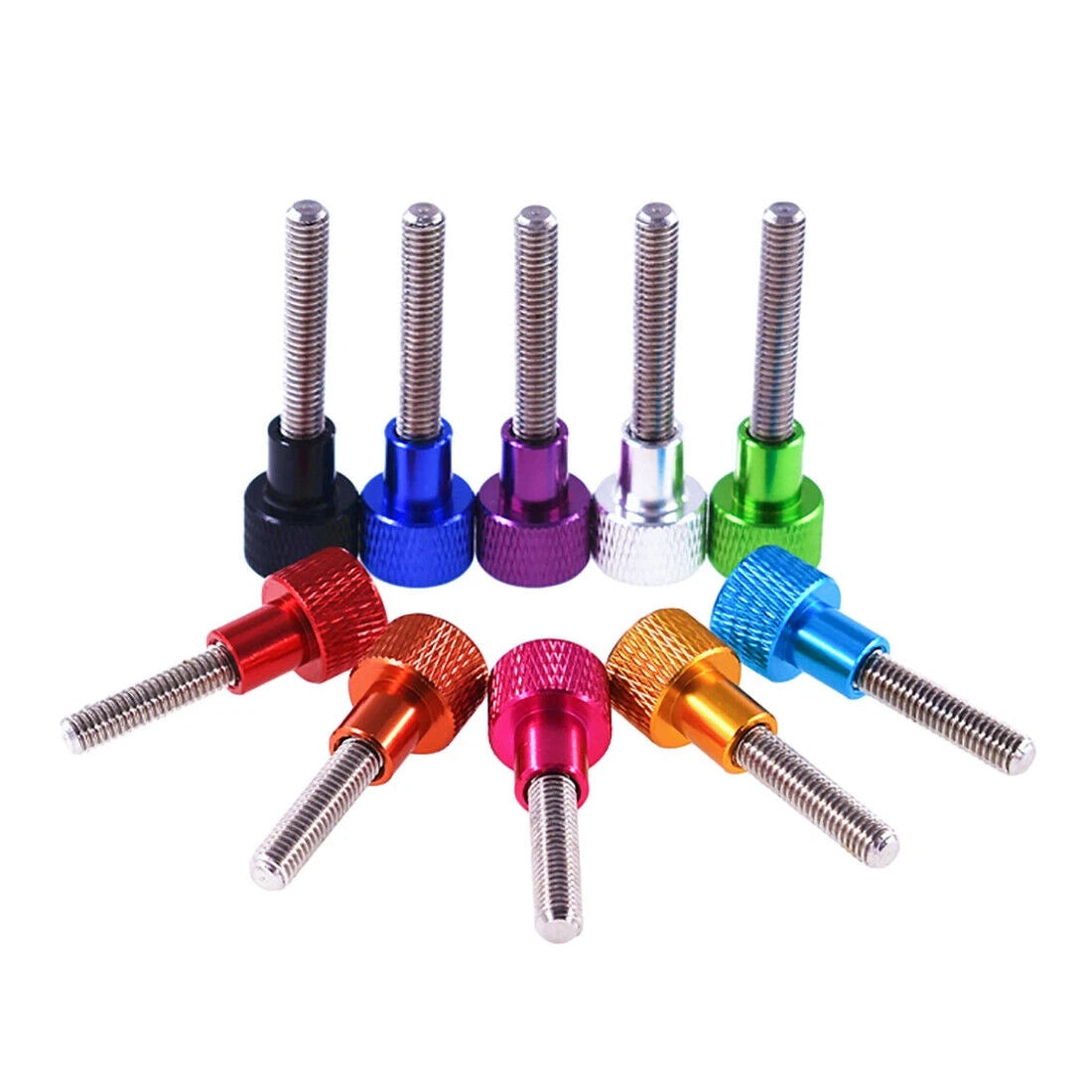 M6 Knurled Thumb Screws Aluminium + Stainless Steel Hand Tighten Grip Knob Bolts