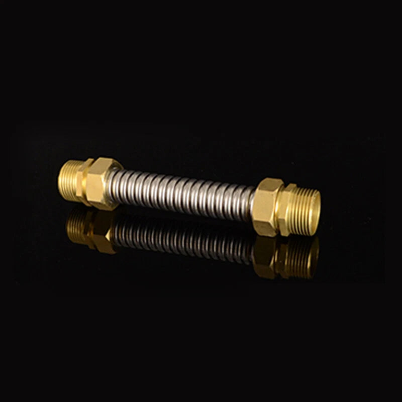 Corrugated Flexible Water Supply Hose with Brass Fittings — 1/2", 3/4", 1" | Hot & Cold