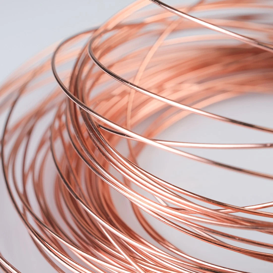 1M Round Copper Wire Solid 0.2-4.5mm Bendable Metal Wire Jewellery Craft Making