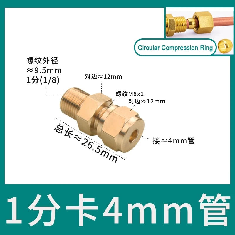 Brass Male Thread Compression Fittings – Circular, Conical & Double Ring, 1/8" to 1/2"