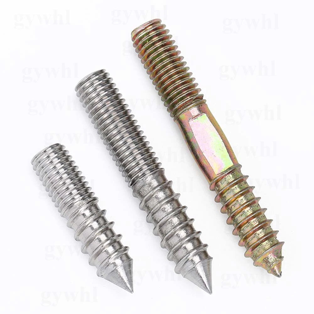 Wood To Metal Dowels Double Ended Threaded Furniture Screws M3 M4 M5 M6 8 10 M12