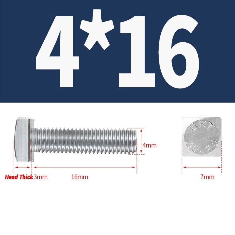 Square Head Bolts M4 M5 M6 M8 M10 M12 — A2 304 Stainless Steel, Multiple Lengths - HomeDIYer