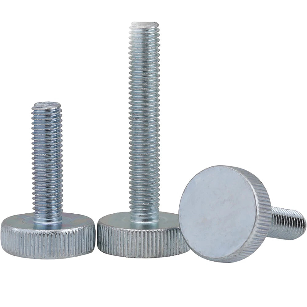 FLAT HEAD KNURLED THUMB SCREWS CARBON STEEL ZINC PLATED M8 M10 THUMBSCREWS