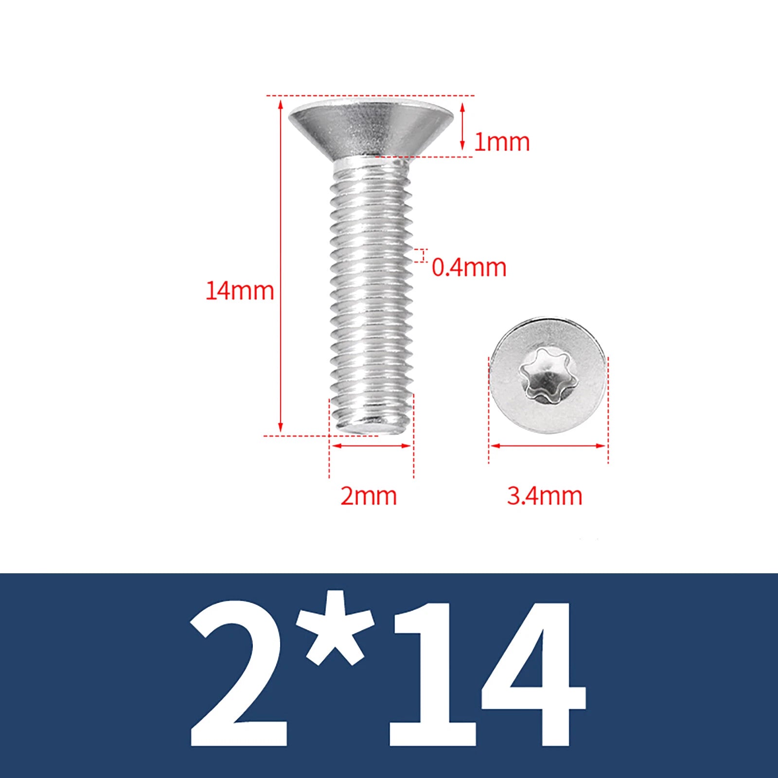 M2- M12 Torx Countersunk Machine Screws Six Lobe Bolts A2 Stainless Steel