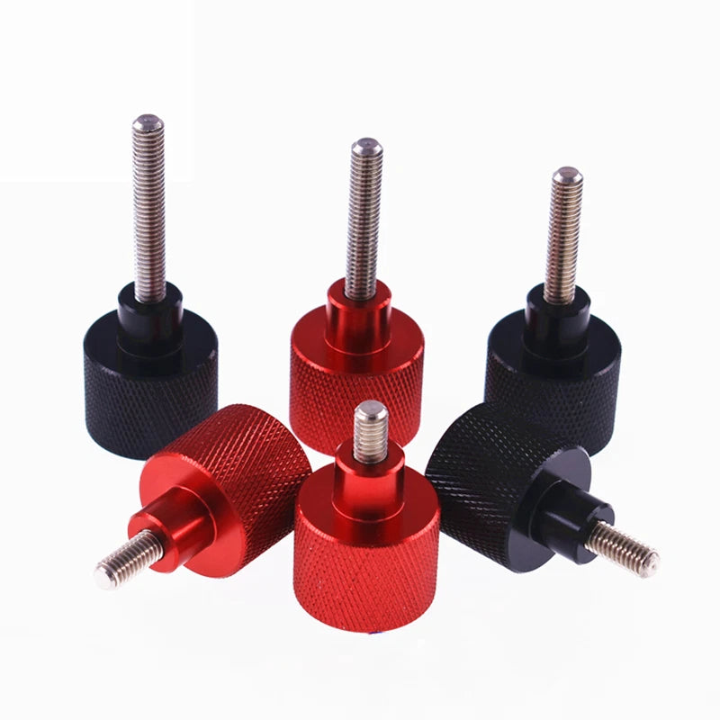 M6 Aluminum Alloy Knurled Thumb Screws Stainless Steel Hand Grip Thread L:6-60mm