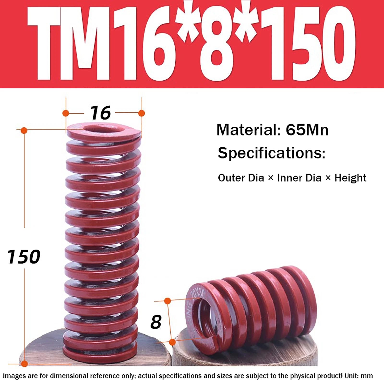 Heavy Load Duty Compression Die Spring, 8mm-50mm Diameter & Up To 400mm Long JIS