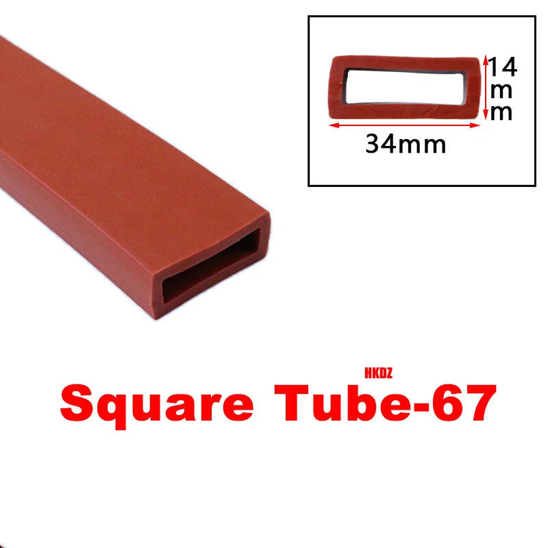 Square Silicone Rubber Hollow Tube Pipe Protector Seal Strips Width 2.5mm~108mm