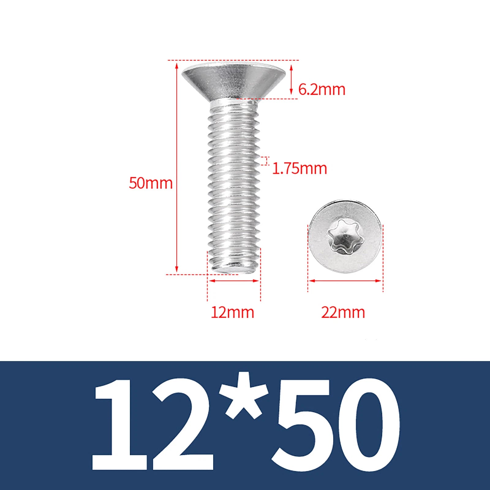 M2- M12 Torx Countersunk Machine Screws Six Lobe Bolts A2 Stainless Steel
