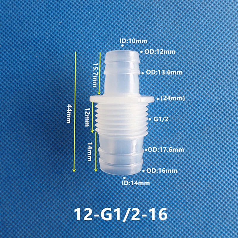 Plastic Barbed Bulkhead Fitting with Male Thread — Hose Tail Pipe Connector