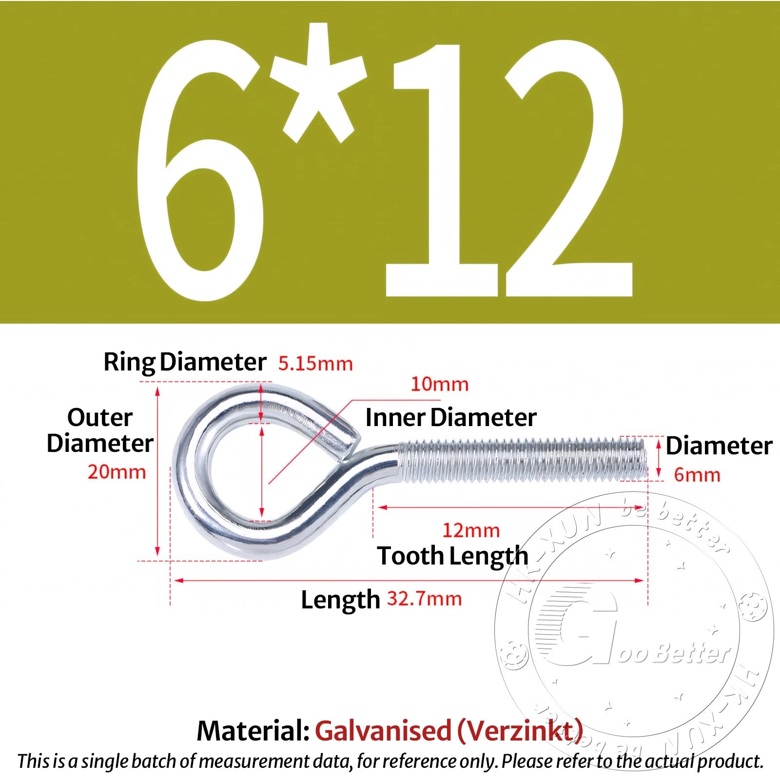 Galvanized Eye Screws Hooks Eye Bolts Closed Screws Rod Stainless Threaded Rings