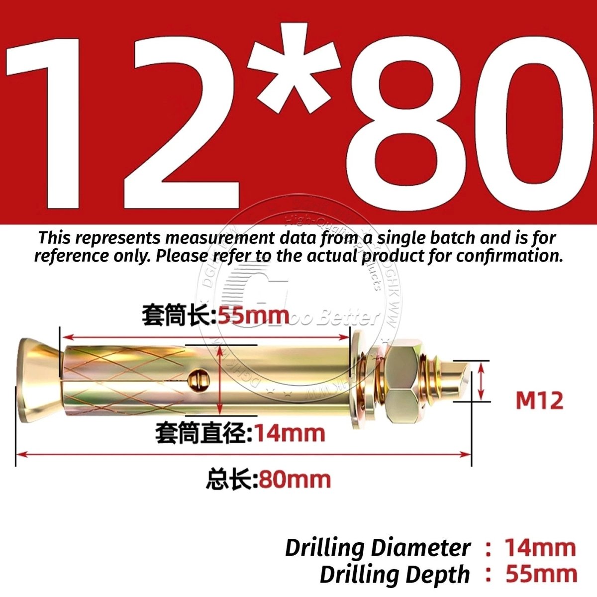 Concrete Expansion Anchor Bolts M6–M20, Extra Long Masonry Wall Screws – Iron Blue White Zinc / Iron - colour Zinc - HomeDIYer