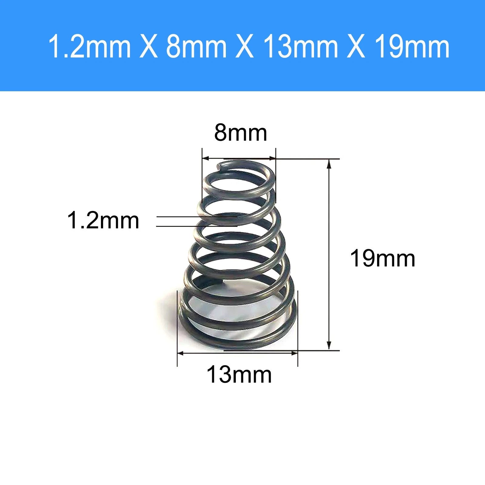 Conical Compression Spring Tapered Spring Steel Wire 0.2-3mm Heavy Duty Cone DIY