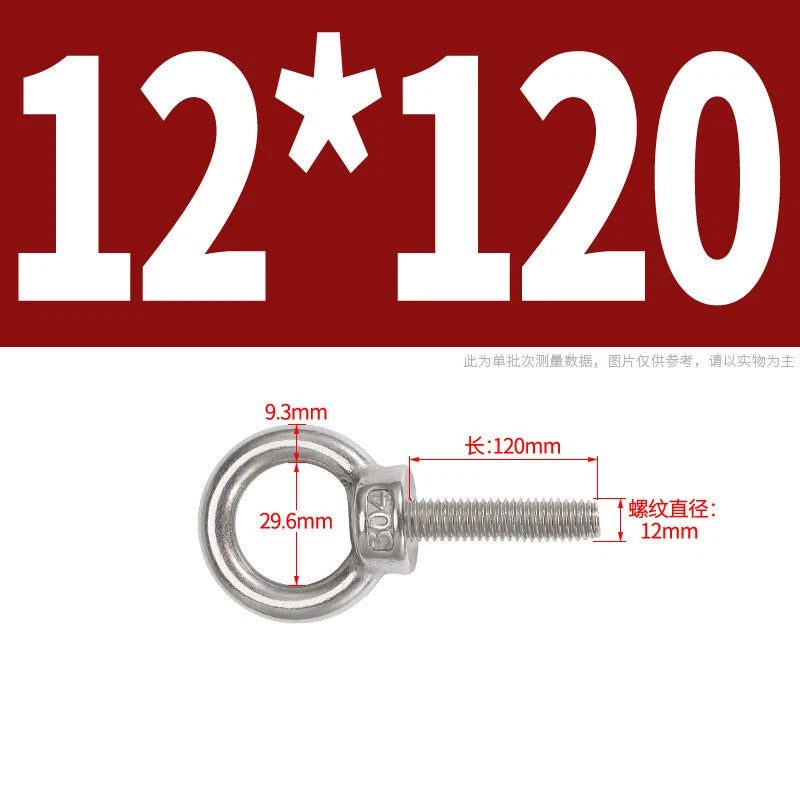 Lifting Eye Bolts A2 304 Stainless Steel M4 M5 M6 M8 M10 M12 M14 M16 M18 M20 M24