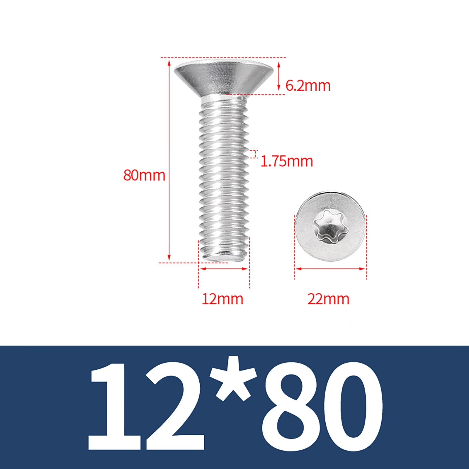 M2- M12 Torx Countersunk Machine Screws Six Lobe Bolts A2 Stainless Steel