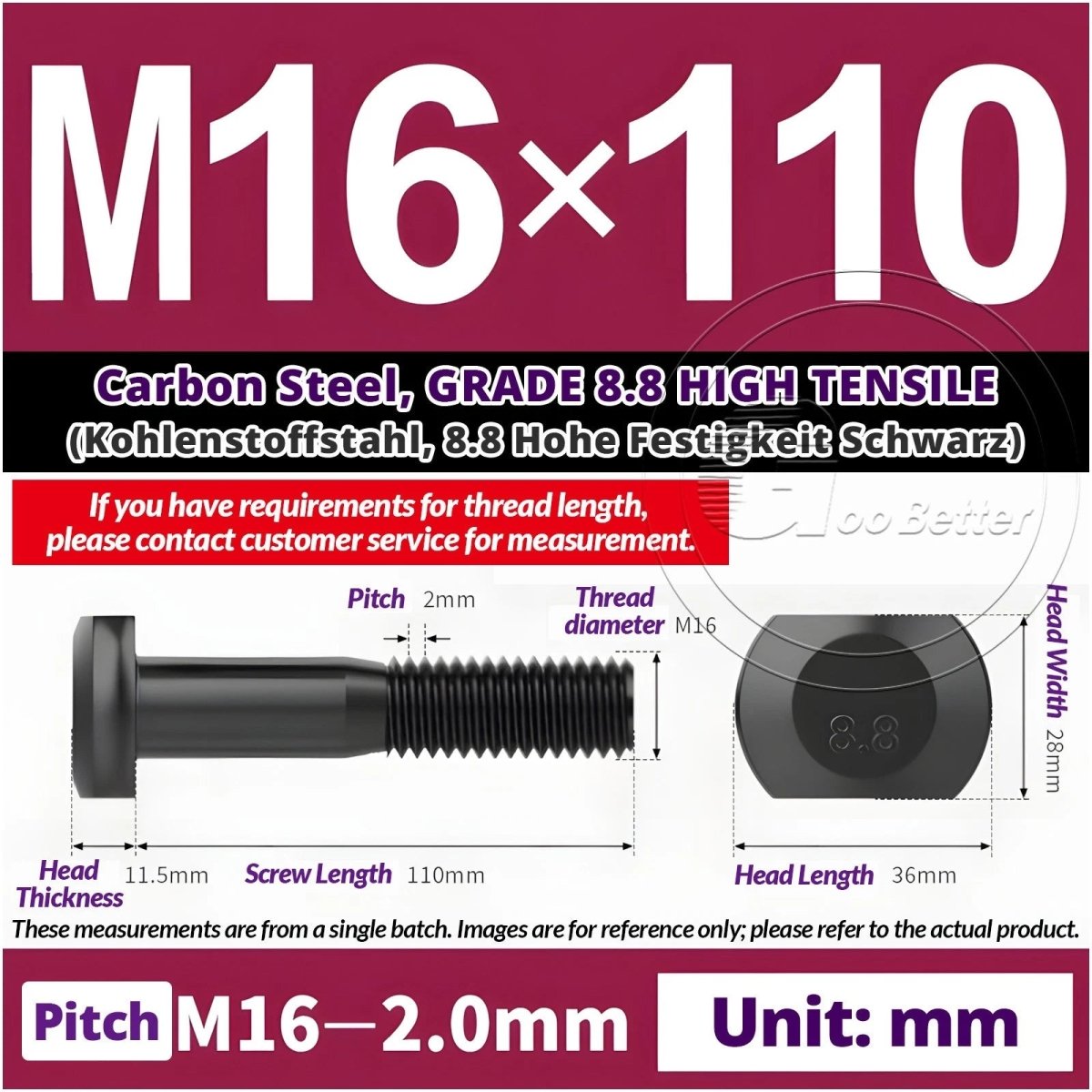 T - Slot Bolts M6 to M20 | Grade 8.8 High Tensile | T - Track Bolts 16mm–500mm - HomeDIYer