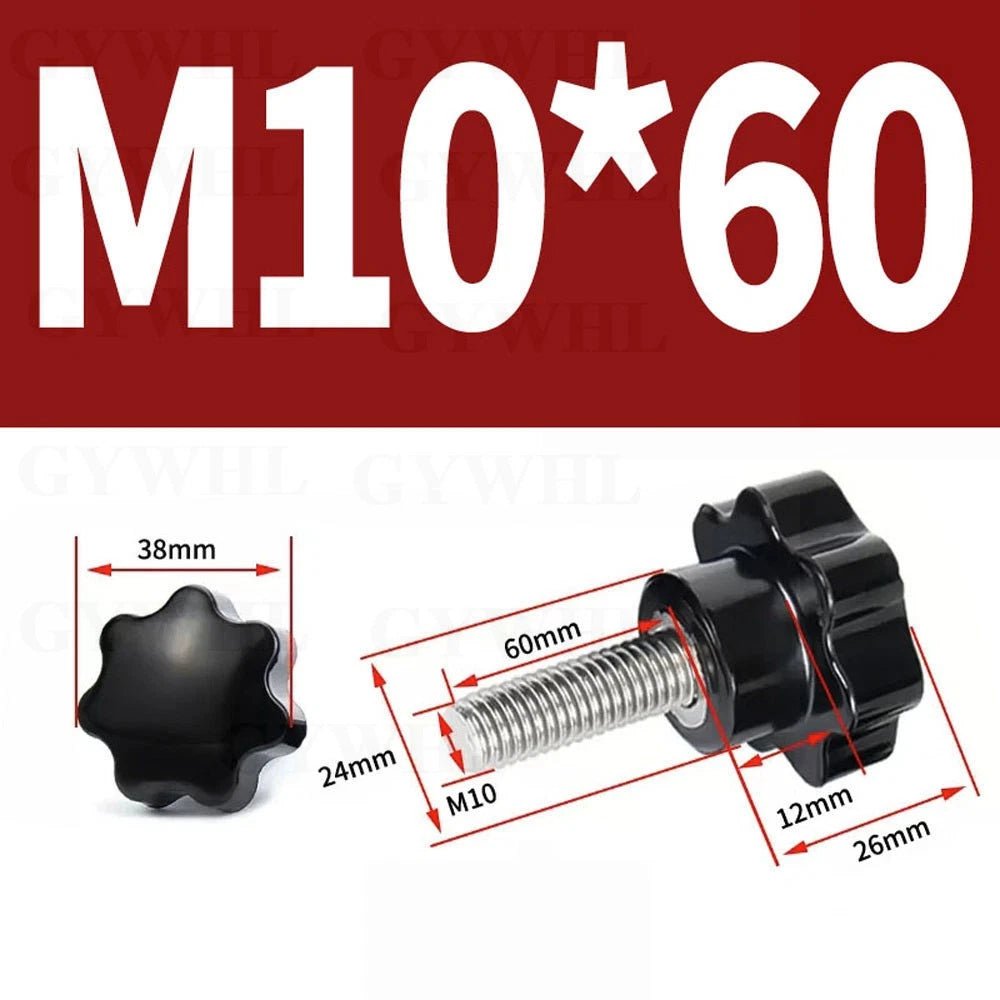 Star Bakelite Thumb Screws – Hand Clamping Knob Bolts, Stainless Steel Thread M3 to M12 - HomeDIYer