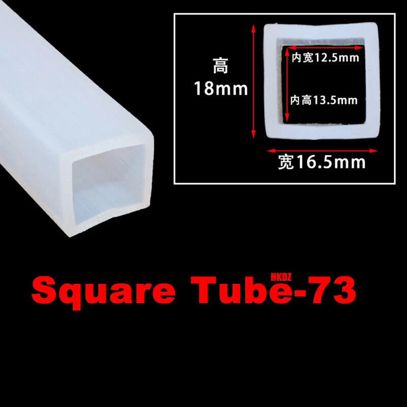 Square Silicone Rubber Hollow Tube Pipe Protector Seal Strips Width 2.5mm~108mm