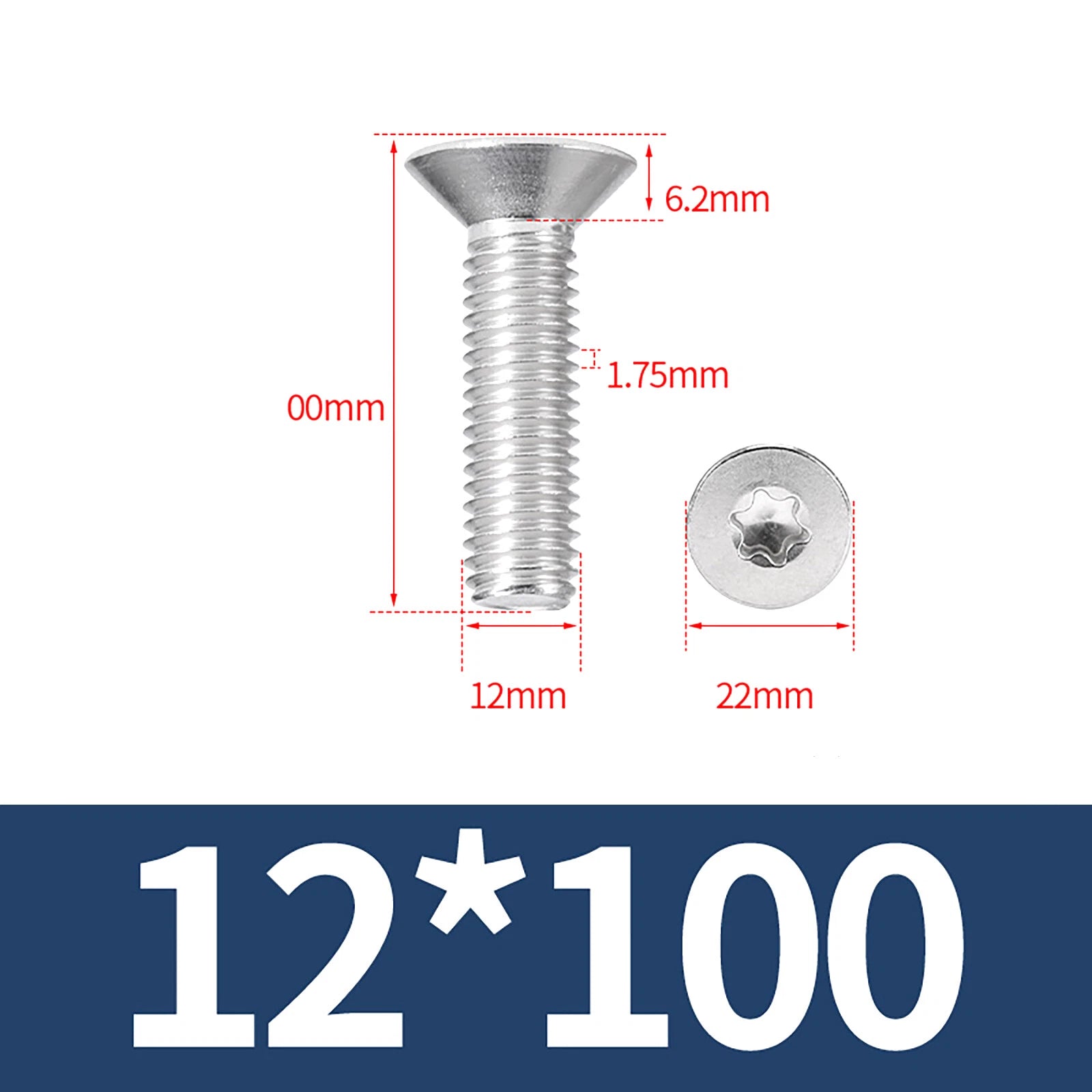 M2- M12 Torx Countersunk Machine Screws Six Lobe Bolts A2 Stainless Steel