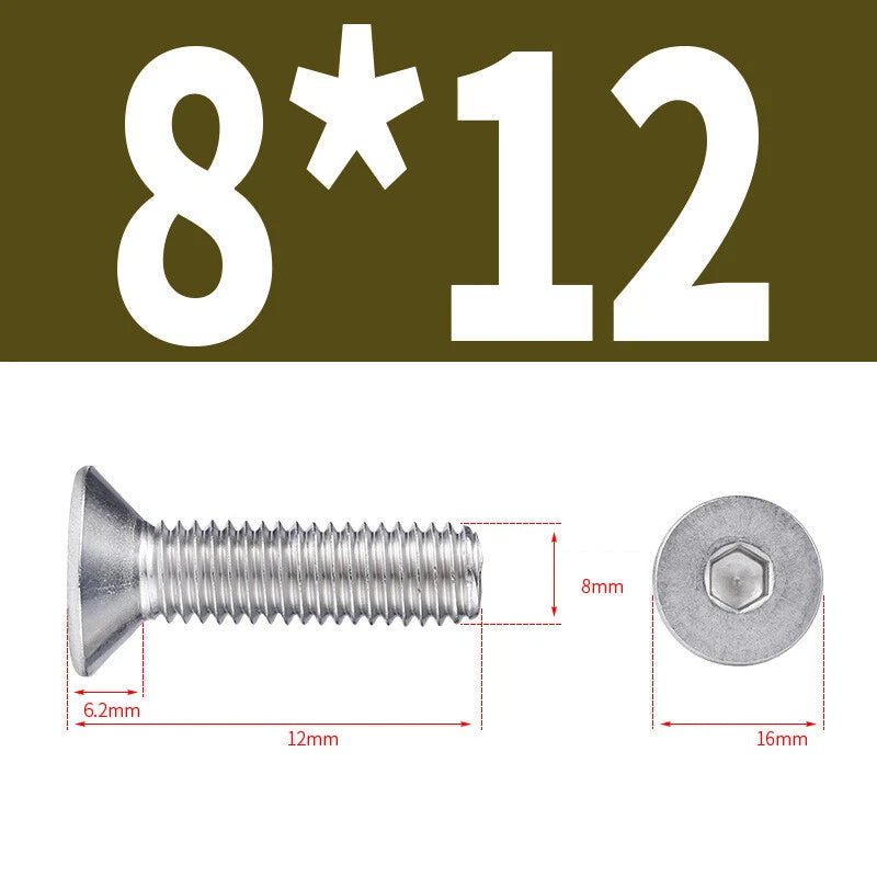 Allen Countersunk Head Screws V4A Steel Hexagon Socket Flat Head Machine Screw