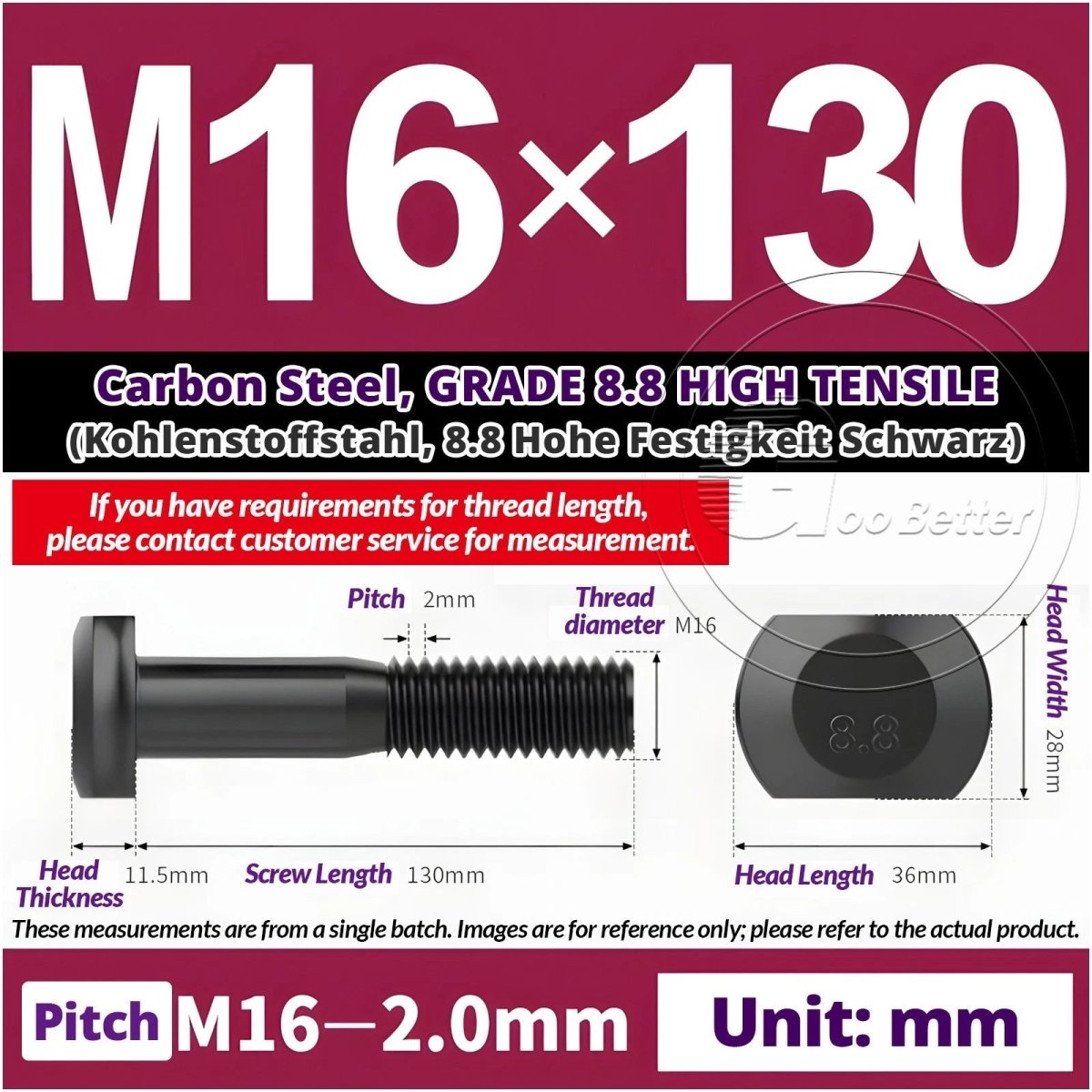 T - Slot Bolts M6 to M20 | Grade 8.8 High Tensile | T - Track Bolts 16mm–500mm - HomeDIYer