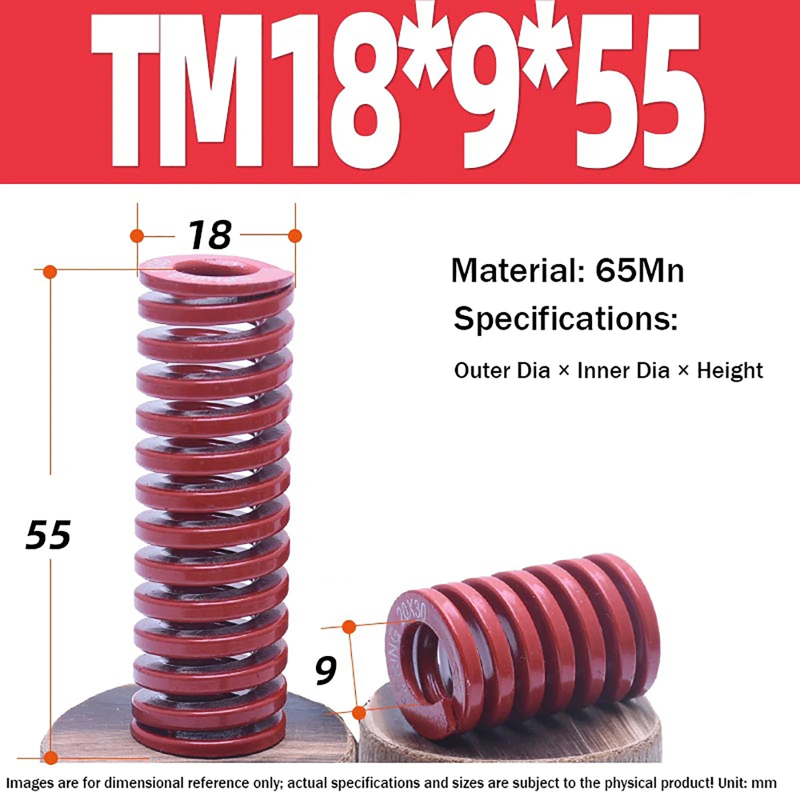 Heavy Load Duty Compression Die Spring, 8mm-50mm Diameter & Up To 400mm Long JIS