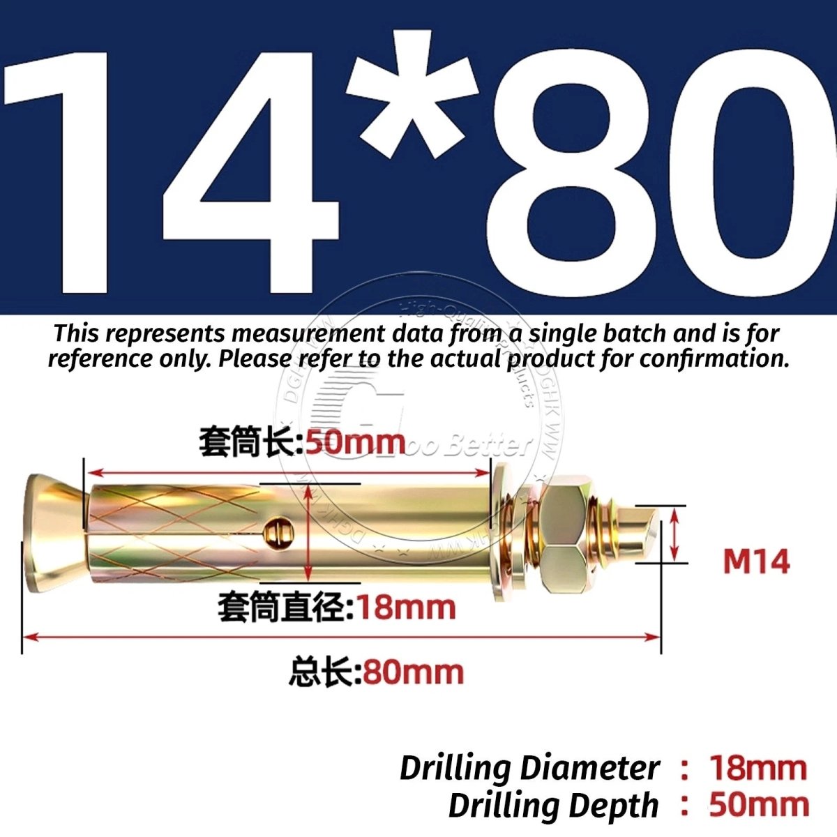 Concrete Expansion Anchor Bolts M6–M20, Extra Long Masonry Wall Screws – Iron Blue White Zinc / Iron - colour Zinc - HomeDIYer
