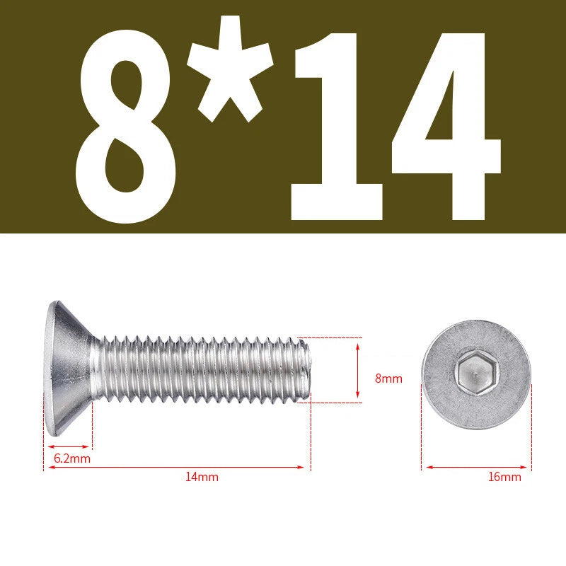 Allen Countersunk Head Screws V4A Steel Hexagon Socket Flat Head Machine Screw