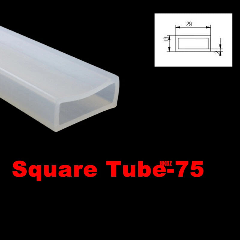 Square Silicone Rubber Hollow Tube Pipe Protector Seal Strips Width 2.5mm~108mm