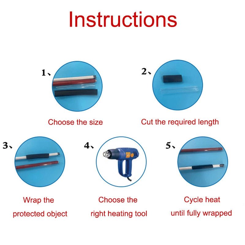 2:1 Heat Shrink Tubing – Patterned Cable Sleeve for Rod Handles - HomeDIYer