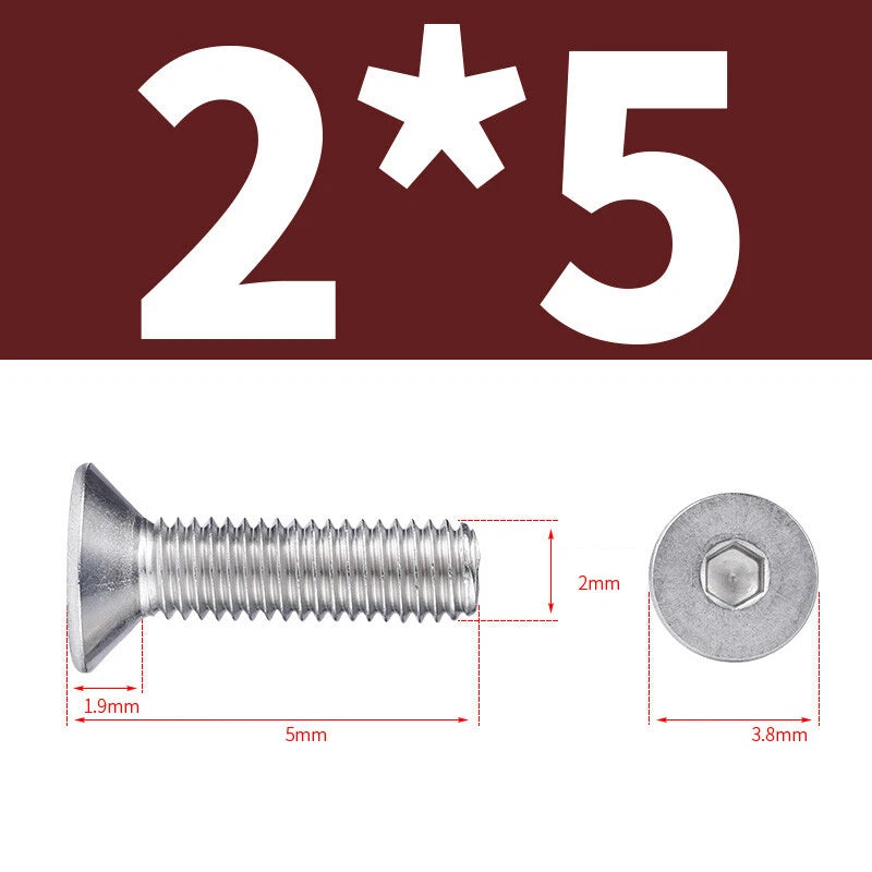 Allen Countersunk Head Screws V4A Steel Hexagon Socket Flat Head Machine Screw