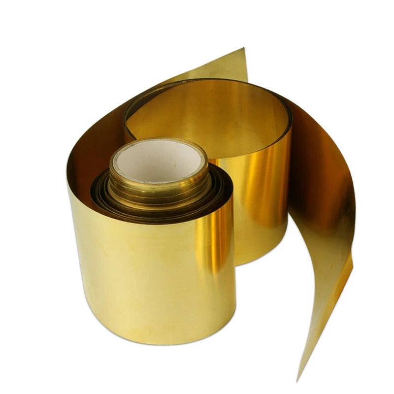 10-300x1000mm Brass Sheet Plate Cu Metal Foil Panel Strip Roll Thick 0.01mm-1mm