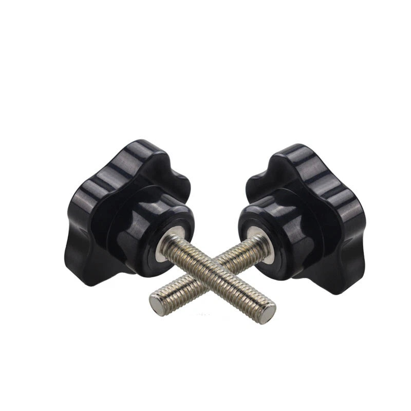 Plastic Black Thumb Screw M5 M6 Male Thread Pentagram Star Knob Grip Hand Screws