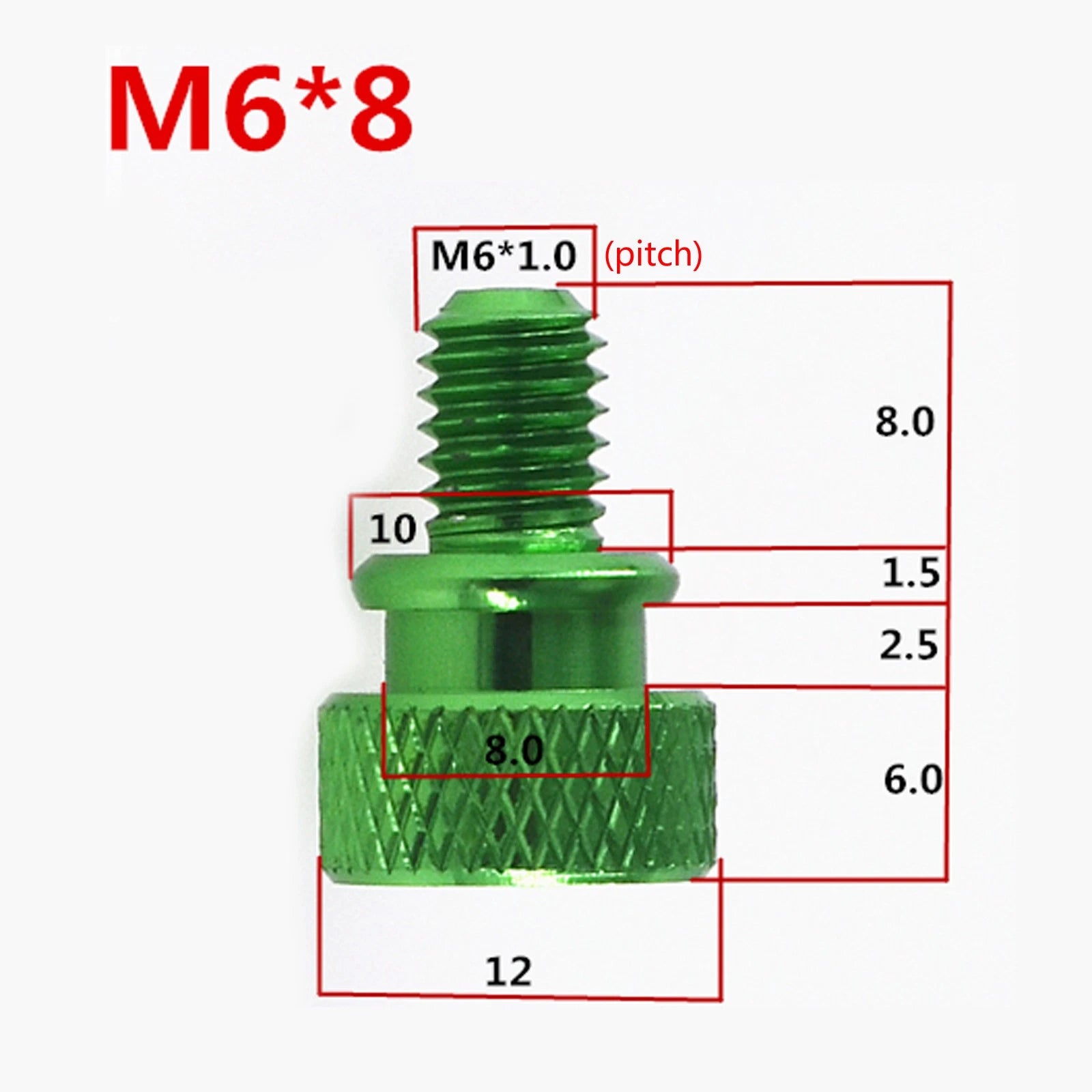 M6 Knurled Thumb Screws Aluminum Alloy Round high Step Hand Grip Knob Bolts