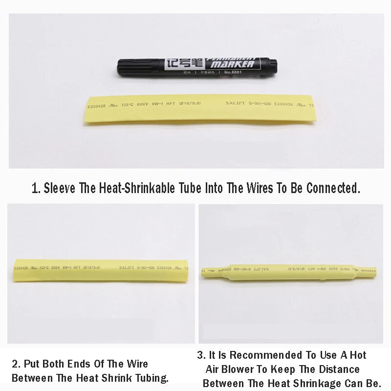 2:1 Heat Shrink Tubing – Wire Insulation Sleeving φ25–45mm, Multiple Colors