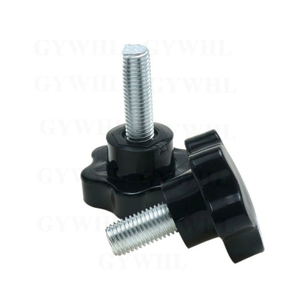 Zinc Plated Thumb Screws Hand Knob Grip Bolt Black Plastic Hexalobular Star Head