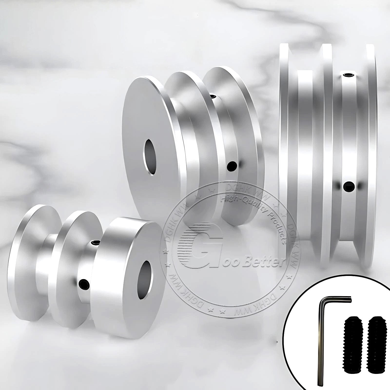 V-Groove Aluminum Drive Pulley For V-Belt Pulleys Groove 12.5mm OD 40mm-150mm