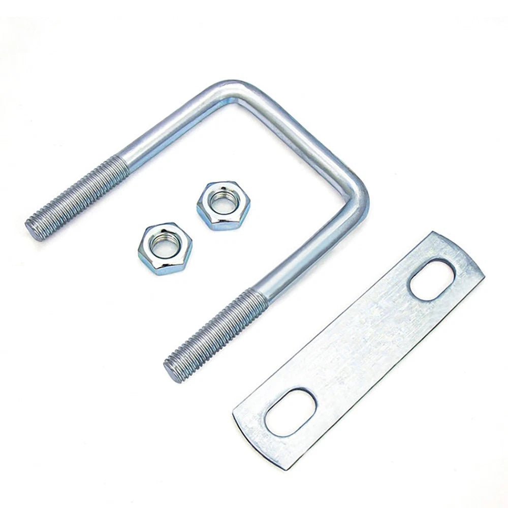 Square U - Bolts with Plate and Nuts – M6 M8 M10 M12 Zinc Plated, Trailer & Pipe Clamp Fasteners - HomeDIYer