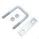 Square U-Bolts with Plate and Nuts – M6 M8 M10 M12 Zinc Plated, Trailer & Pipe Clamp Fasteners